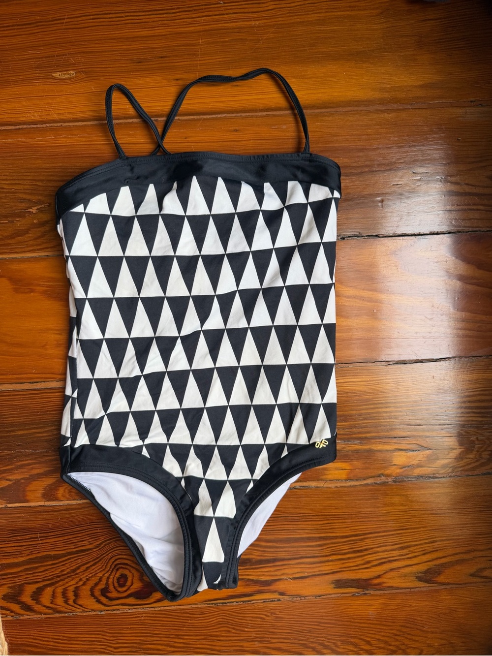 Pily Q Black & White Triangle Print Girls' One-Piece Swimsuit